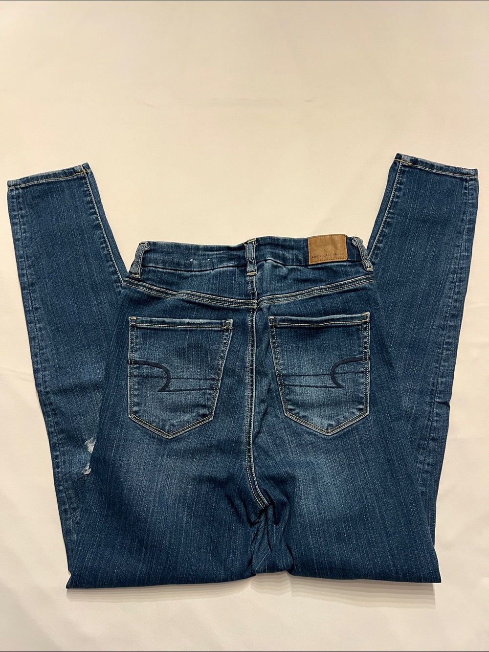 American Eagle Dark Blue Curvy High Rise Skinny Jeans Size 4 Great Condition